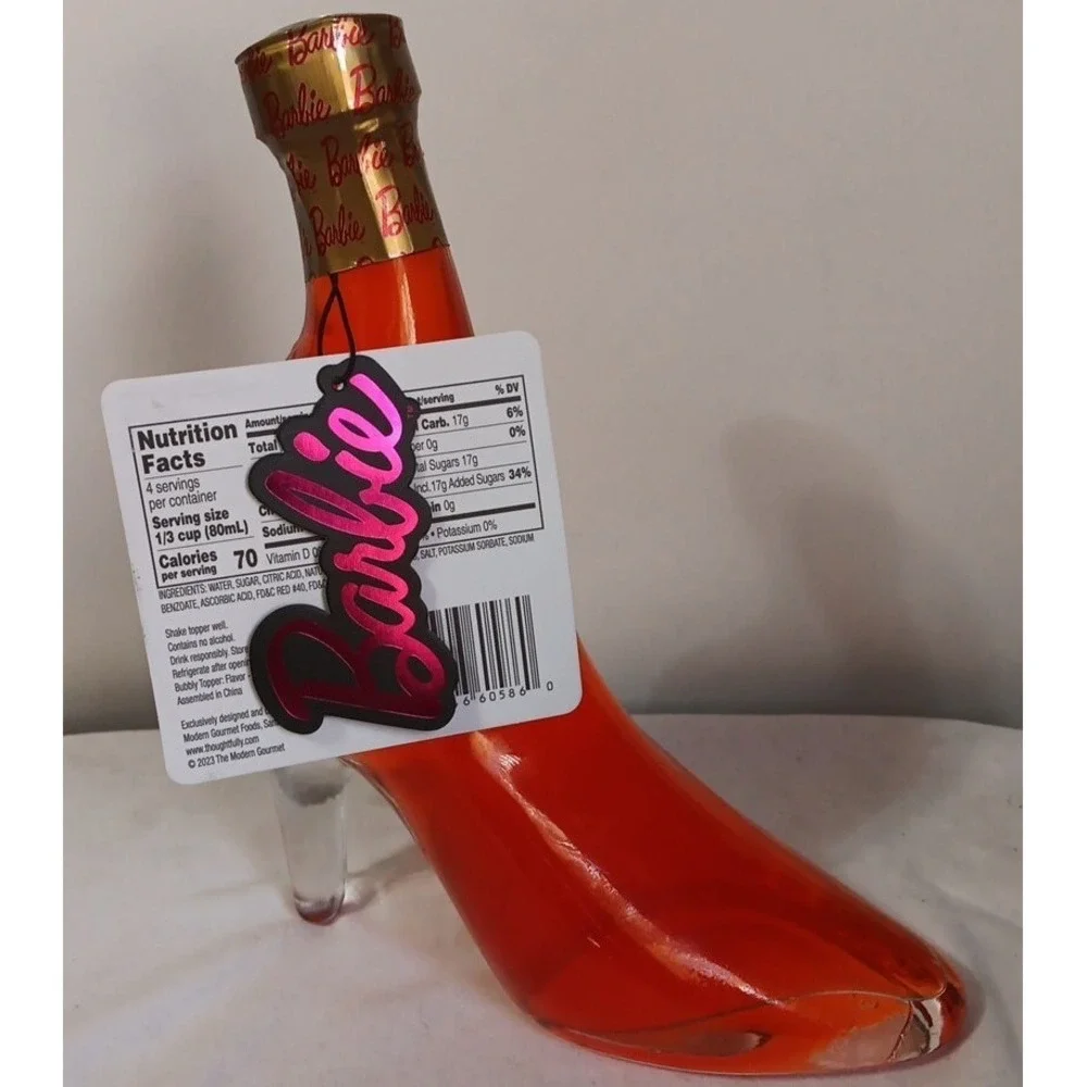 Barbie Bubbly Drink Topper Strawberry In Glass Heel Shoe Collectible Party Theme